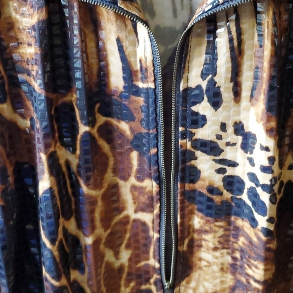 Ruby Rd animal print sequined full zip jacket size 6 front pockets - Picture 4 of 12